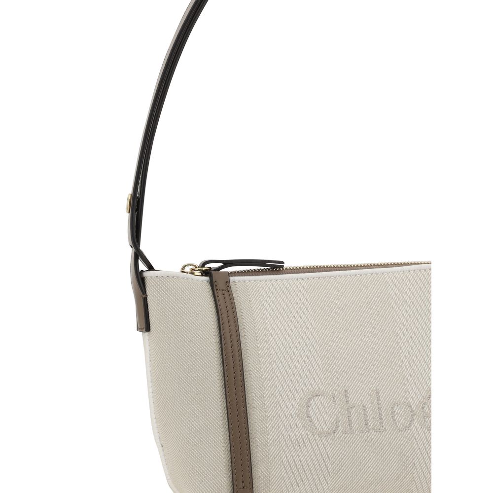 【Chloe】CARRY SHOLDER BAG◆CH25UP566P38 Chloè Carry canvas shoulder bag with logo embroidery CHLOE