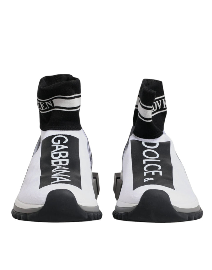 Dolce &amp; Gabbana White Black Sorrento Socks Sneakers Shoes by Dolce &amp; Gabbana outlet now on sale