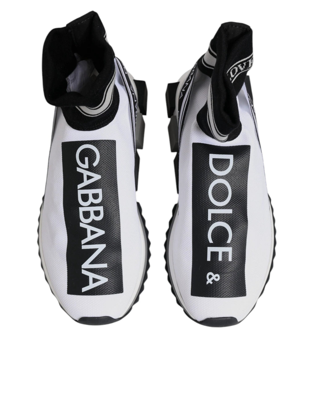 Dolce &amp; Gabbana White Black Sorrento Socks Sneakers Shoes by Dolce &amp; Gabbana outlet now on sale