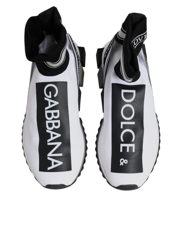 Dolce &amp; Gabbana White Black Sorrento Socks Sneakers Shoes by Dolce &amp; Gabbana outlet now on sale