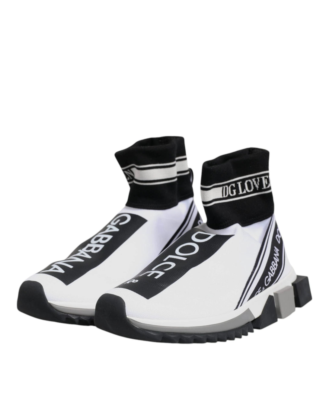 Dolce &amp; Gabbana White Black Sorrento Socks Sneakers Shoes by Dolce &amp; Gabbana outlet now on sale
