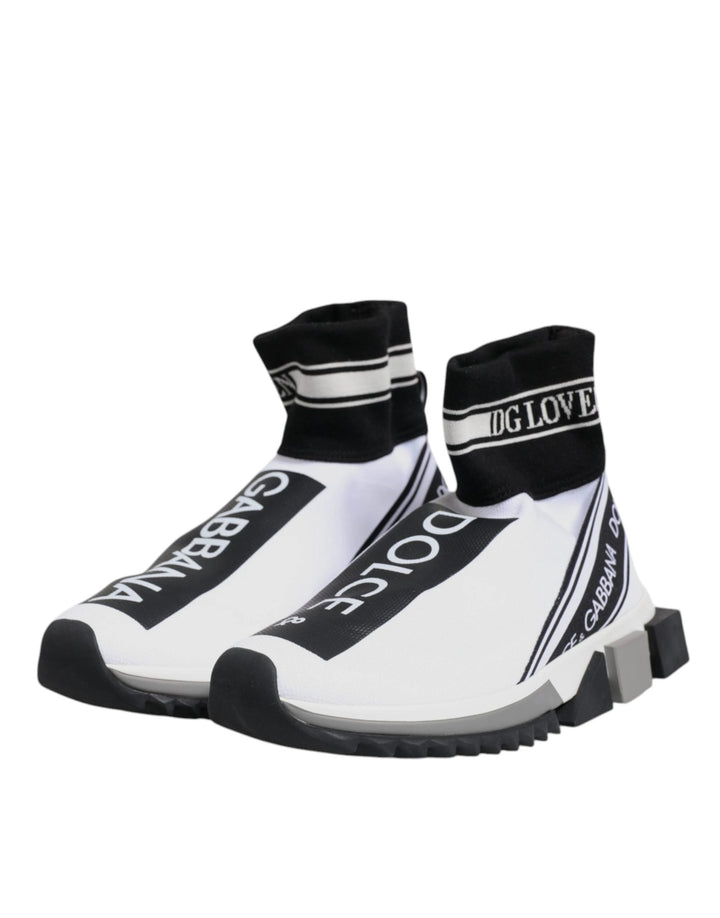 Dolce &amp; Gabbana White Black Sorrento Socks Sneakers Shoes by Dolce &amp; Gabbana outlet now on sale