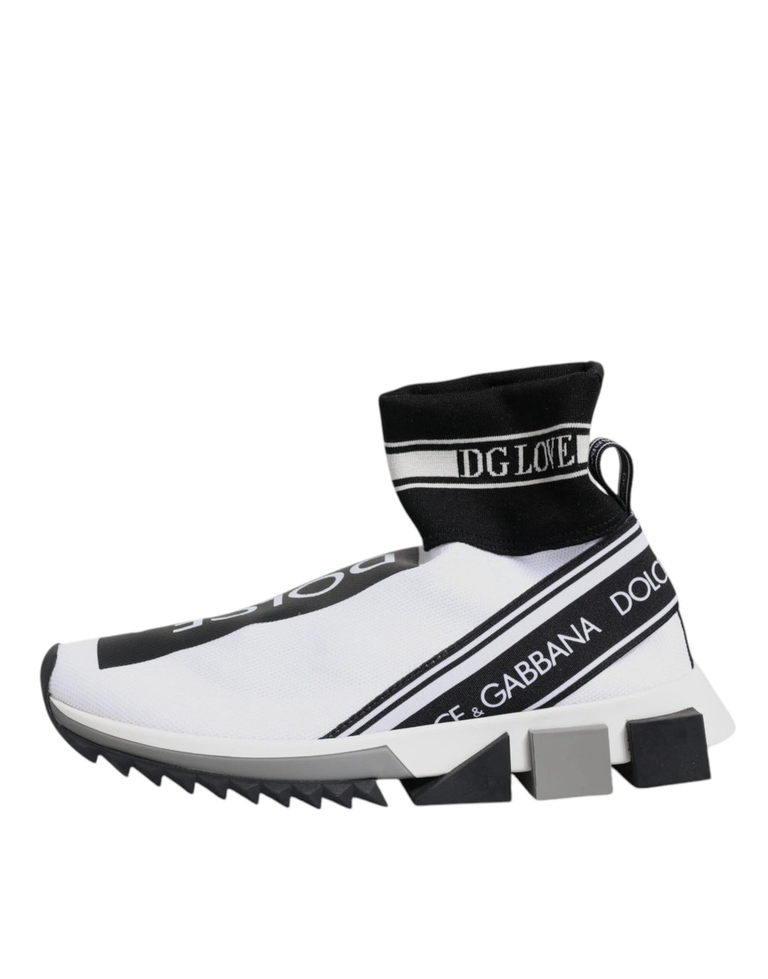 Dolce &amp; Gabbana White Black Sorrento Socks Sneakers Shoes by Dolce &amp; Gabbana outlet now on sale