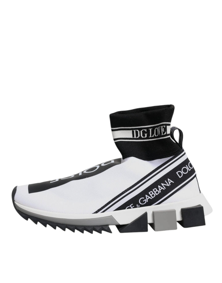 Dolce &amp; Gabbana White Black Sorrento Socks Sneakers Shoes by Dolce &amp; Gabbana outlet now on sale