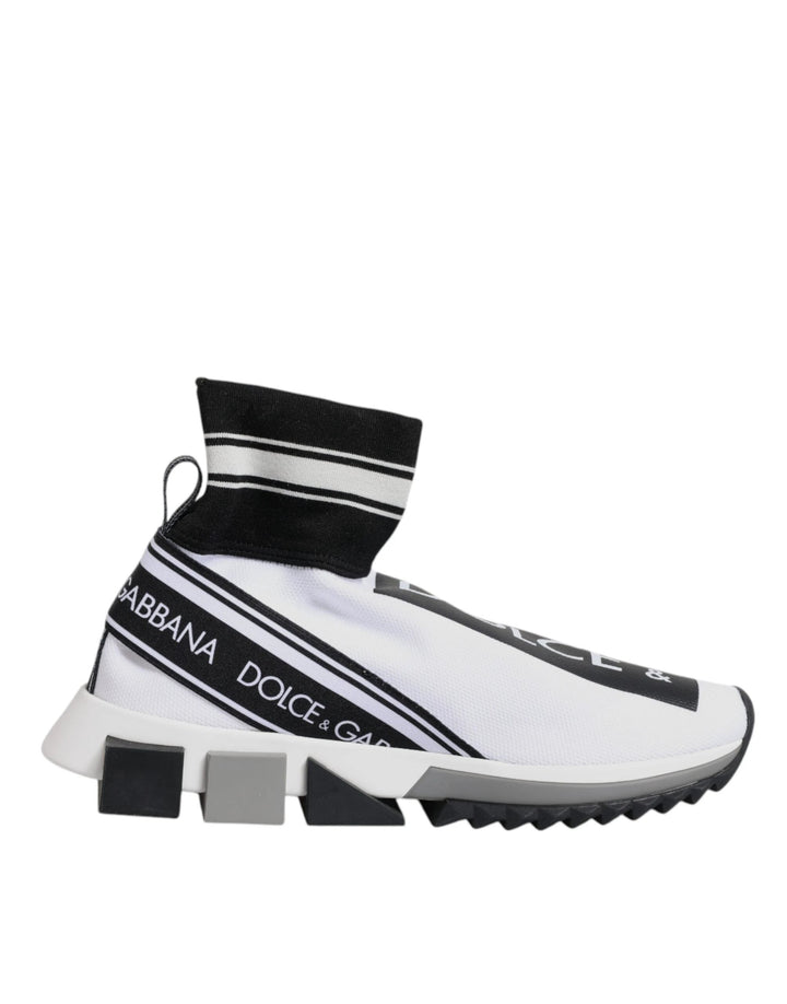 Dolce &amp; Gabbana White Black Sorrento Socks Sneakers Shoes by Dolce &amp; Gabbana outlet now on sale