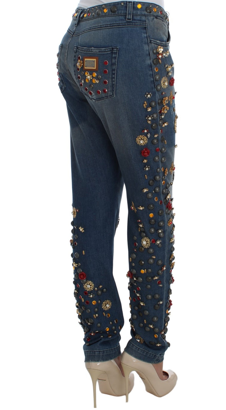Dolce &amp; Gabbana Sample Sale Dolce &amp; Gabbana Crystal Roses Heart Embellished Jeans - | Designer outlet