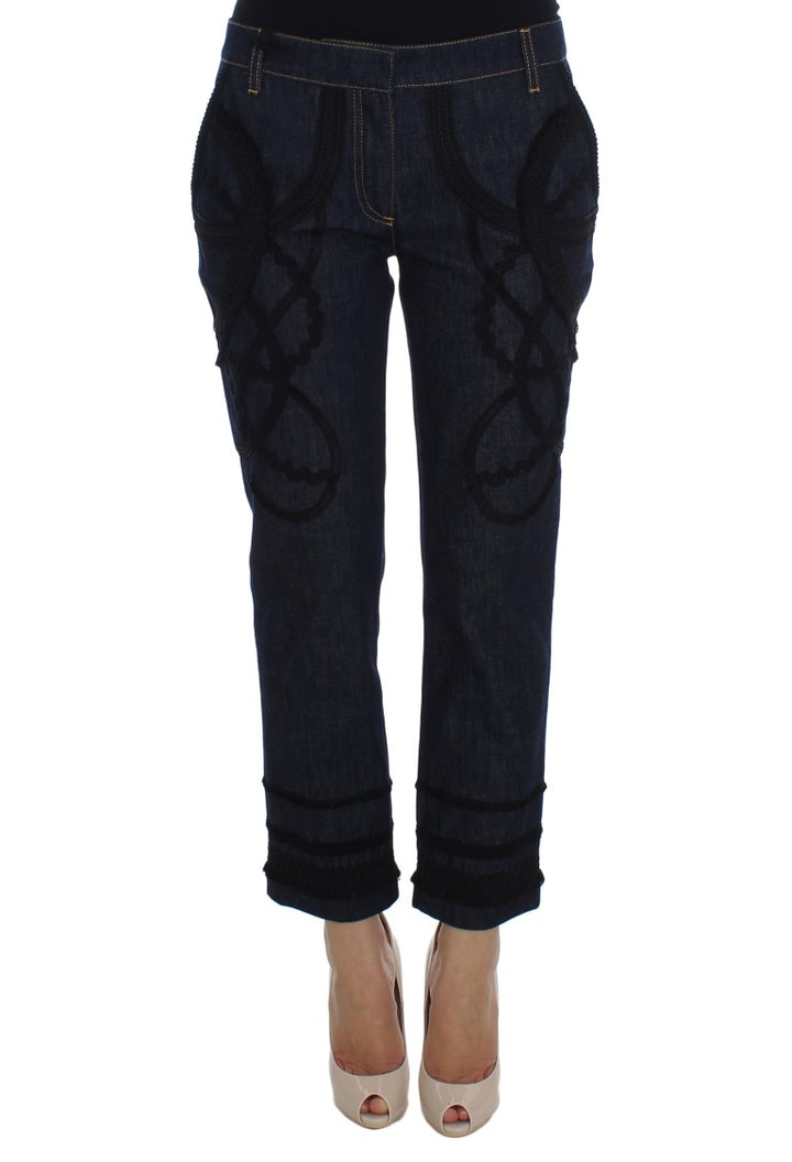 Dolce &amp; Gabbana Sample Sale Dolce &amp; Gabbana Blue Denim Cotton CAPRI Torero Jeans - | Designer outlet