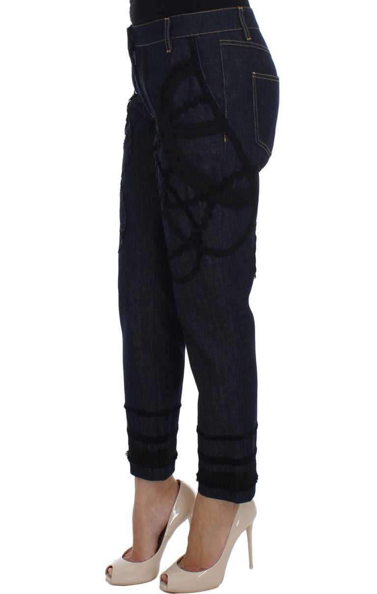 Dolce &amp; Gabbana Sample Sale Dolce &amp; Gabbana Blue Denim Cotton CAPRI Torero Jeans - | Designer outlet