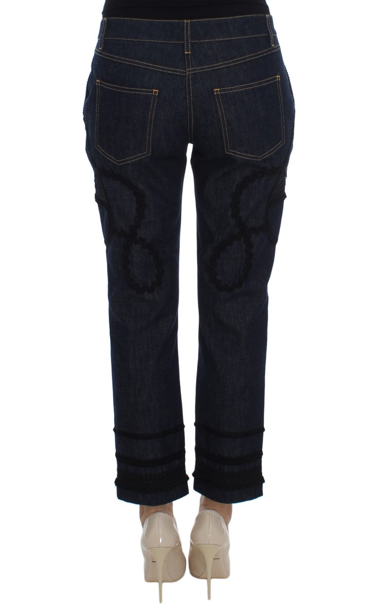 Dolce &amp; Gabbana Sample Sale Dolce &amp; Gabbana Blue Denim Cotton CAPRI Torero Jeans - | Designer outlet