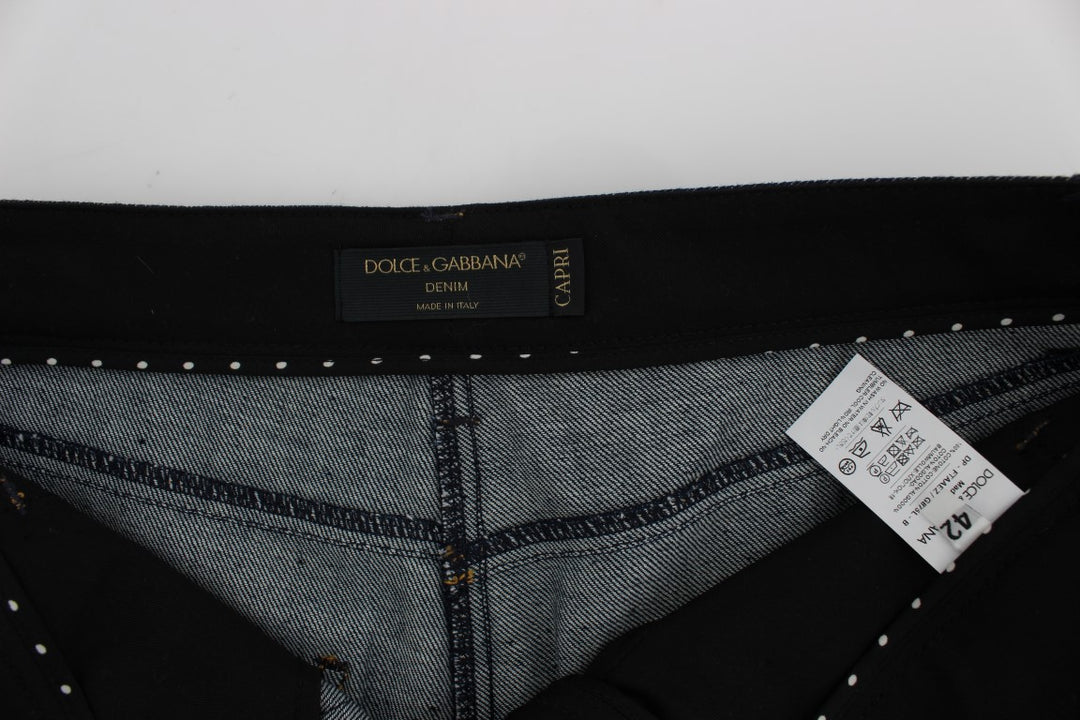 Dolce &amp; Gabbana Sample Sale Dolce &amp; Gabbana Blue Denim Cotton CAPRI Torero Jeans - | Designer outlet