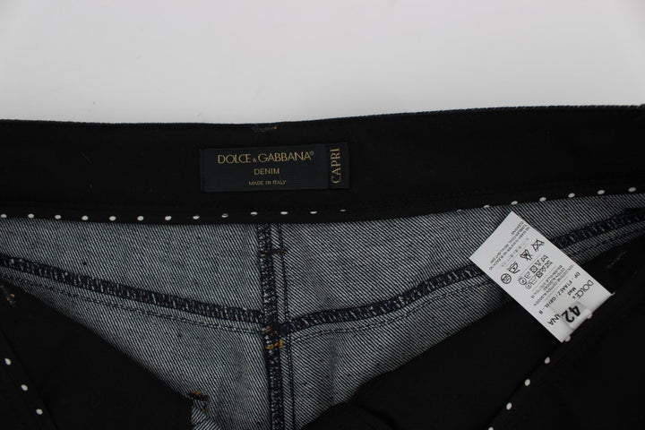 Dolce &amp; Gabbana Sample Sale Dolce &amp; Gabbana Blue Denim Cotton CAPRI Torero Jeans - | Designer outlet