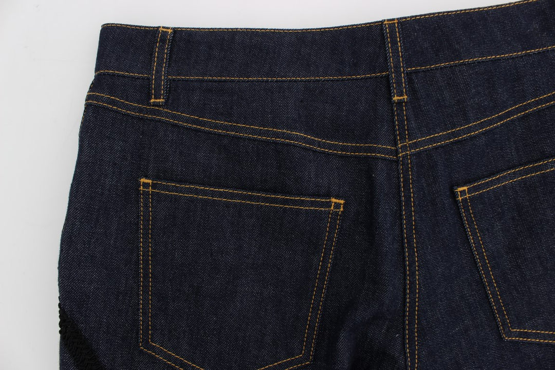 Dolce &amp; Gabbana Sample Sale Dolce &amp; Gabbana Blue Denim Cotton CAPRI Torero Jeans - | Designer outlet