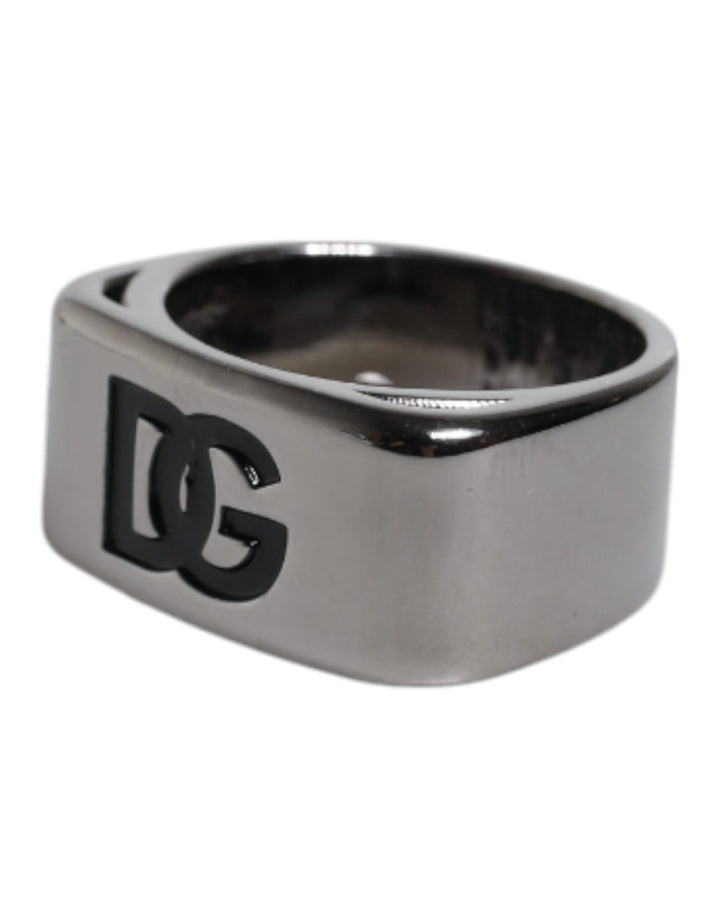 Dolce &amp; Gabbana Sample Sale Dolce &amp; Gabbana Silver Tone Brass Anello DG Logo Ring - | Designer outlet
