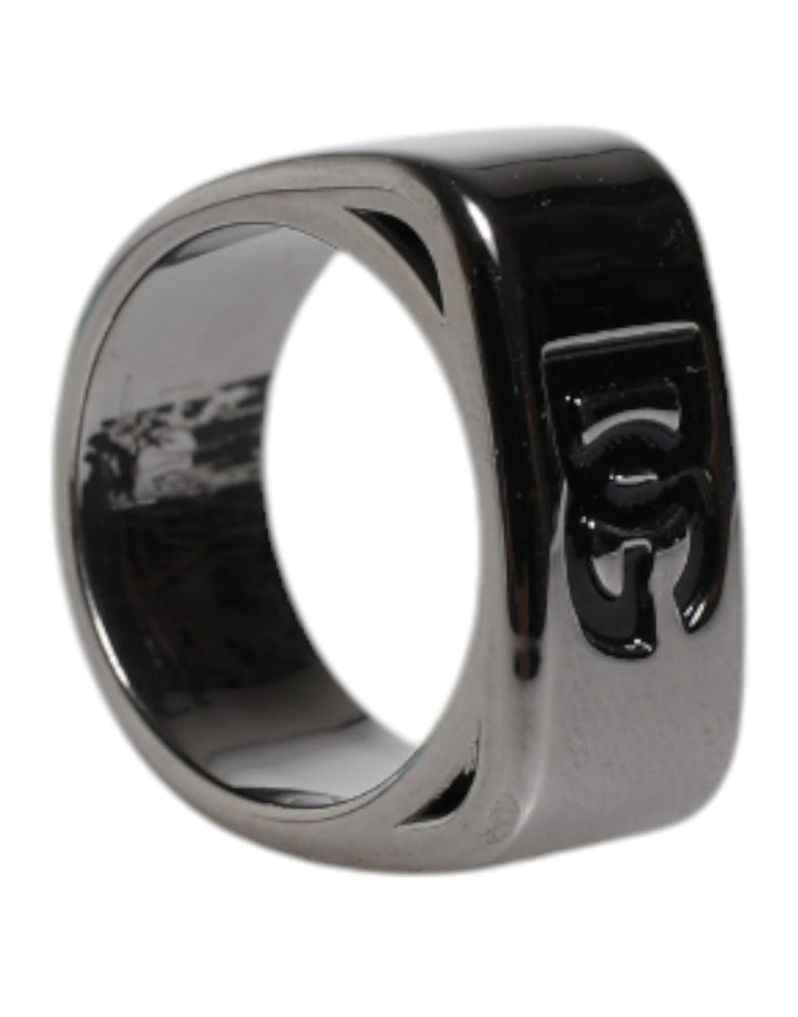 Dolce &amp; Gabbana Sample Sale Dolce &amp; Gabbana Silver Tone Brass Anello DG Logo Ring - | Designer outlet