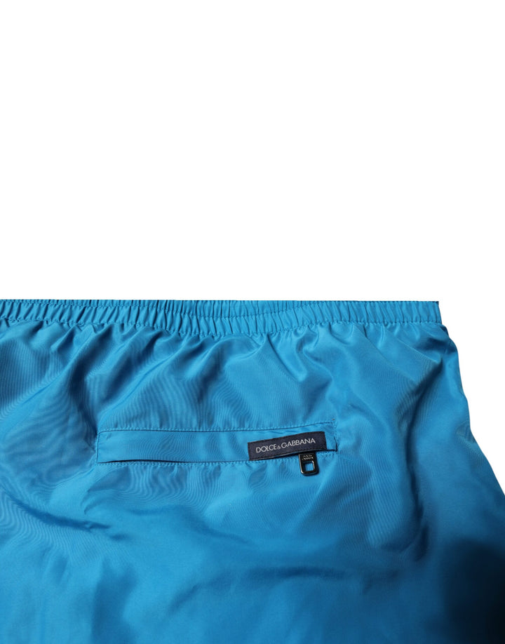 Dolce &amp; Gabbana Sample Sale Dolce &amp; Gabbana Turquoise Logo Beachwear Shorts 2Pc Swimwear - | Designer outlet