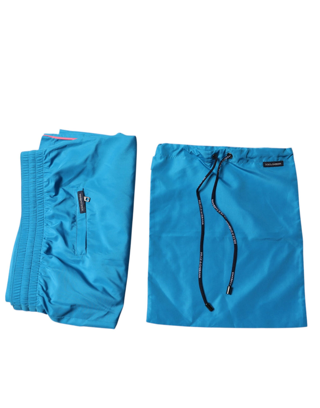 Dolce &amp; Gabbana Sample Sale Dolce &amp; Gabbana Turquoise Logo Beachwear Shorts 2Pc Swimwear - | Designer outlet
