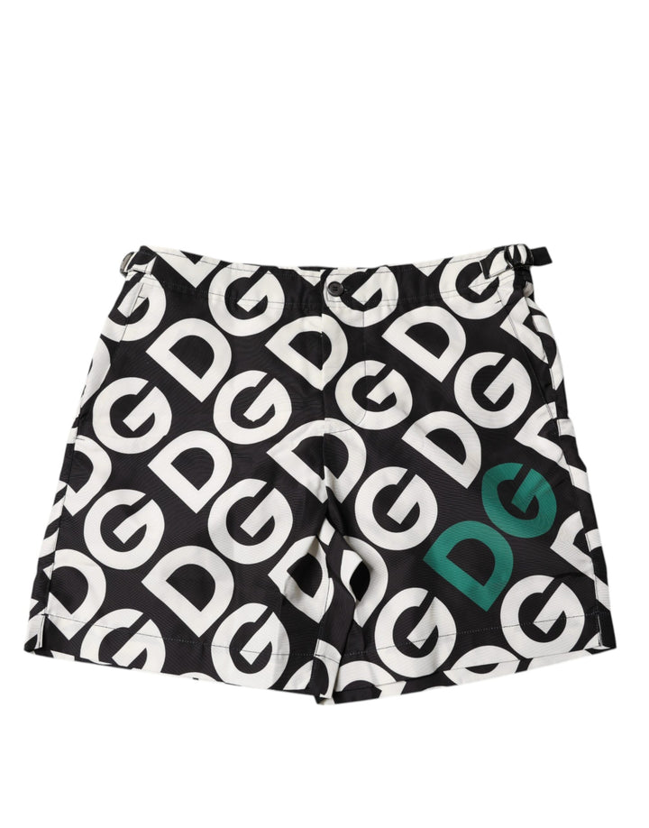 Dolce &amp; Gabbana Sample Sale Dolce &amp; Gabbana Black White Logo Beachwear Shorts Swimwear - | Designer outlet