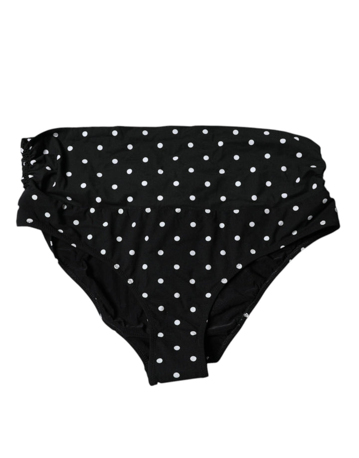 Dolce & Gabbana Black Polka Dot Swimsuit Bikini Bottom Swimwear