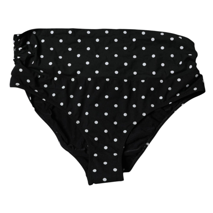 Dolce & Gabbana Black Polka Dot Swimsuit Bikini Bottom Swimwear