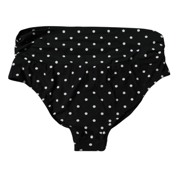 Dolce & Gabbana Black Polka Dot Swimsuit Bikini Bottom Swimwear