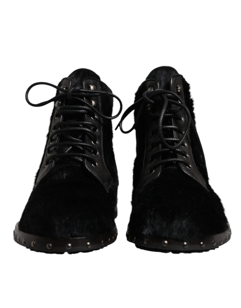 Dolce & Gabbana Sample Sale Dolce & Gabbana Black Pony Style Leather Mid Calf Boots Shoes - | Designer outlet
