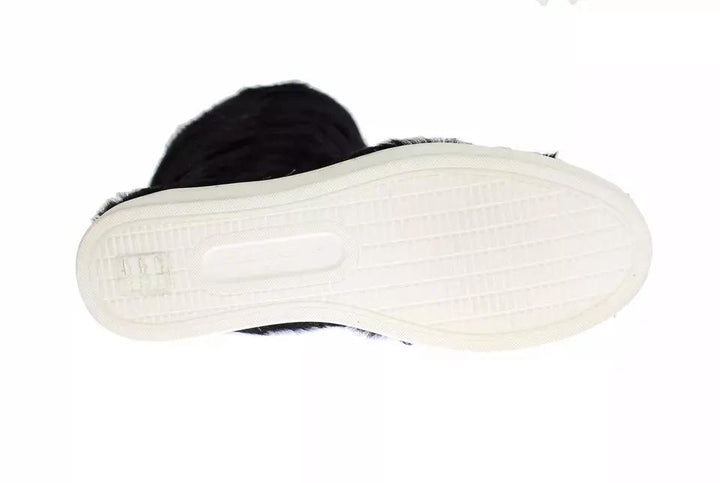 Dolce &amp; Gabbana Sample Sale | Dolce &amp; Gabbana Black Xiangao Lamb Fur Leather Boots Shoes - | Designer outlet