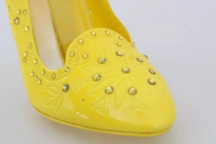 Dolce &amp; Gabbana Sample Sale | Dolce &amp; Gabbana Yellow Crystal Heels CINDERELLA Shoes - | Designer outlet