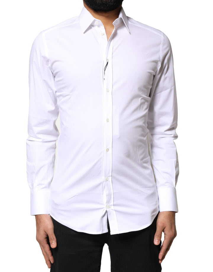 Dolce &amp; Gabbana White GOLD Cotton Long Sleeves Dress Shirt by Dolce &amp; Gabbana outlet now on sale