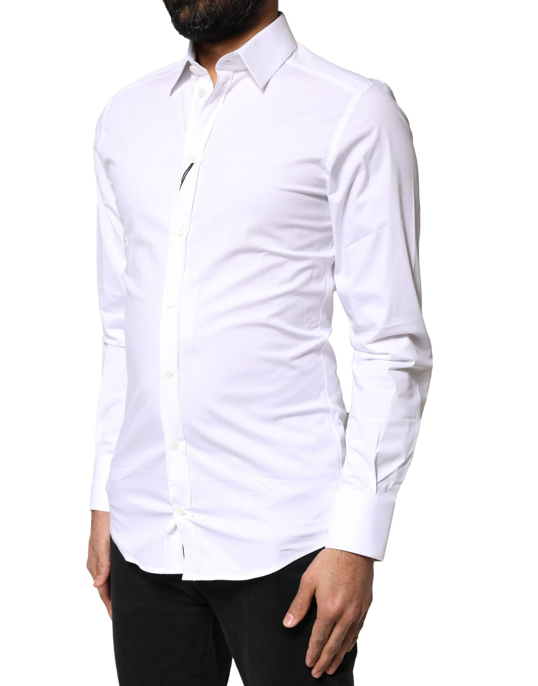 Dolce &amp; Gabbana Sample Sale Dolce &amp; Gabbana White GOLD Cotton Long Sleeves Dress Shirt - | Designer outlet