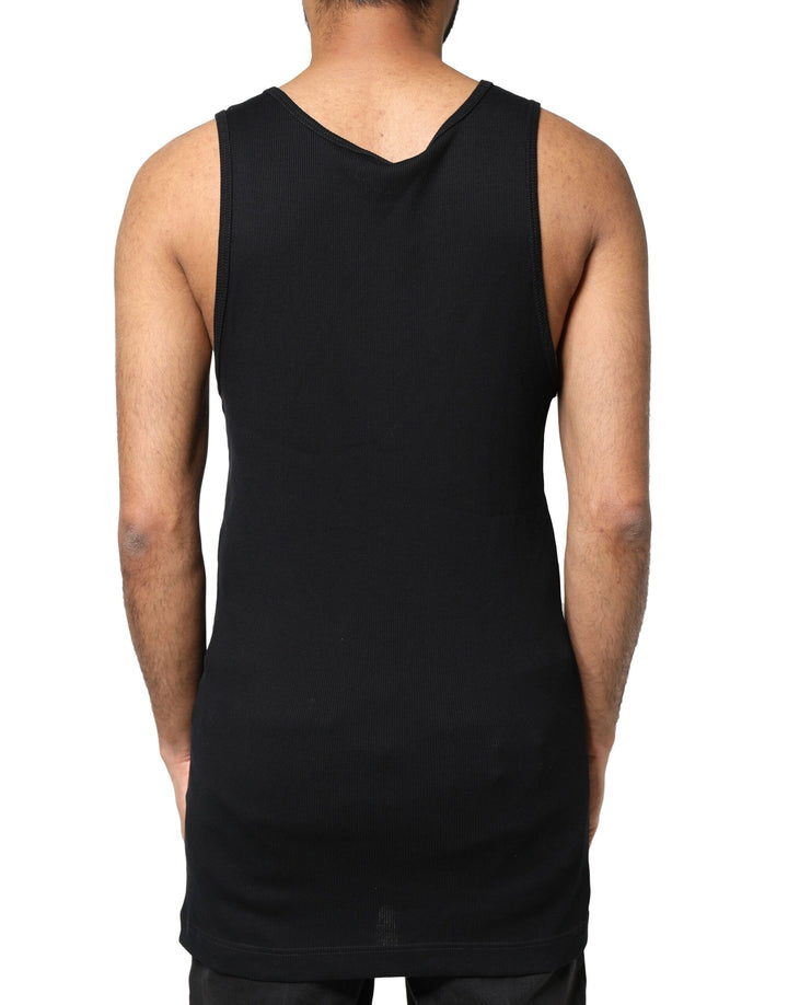 Dolce &amp; Gabbana Sample Sale Dolce &amp; Gabbana Black Cotton Rip Style Sleeveless Men Tank T-shirt - | Designer outlet