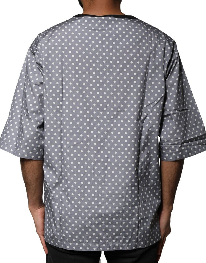 Dolce &amp; Gabbana Sample Sale Dolce &amp; Gabbana Gray Polka Dot Pin-Up Print Crew Neck T-shirt - | Designer outlet