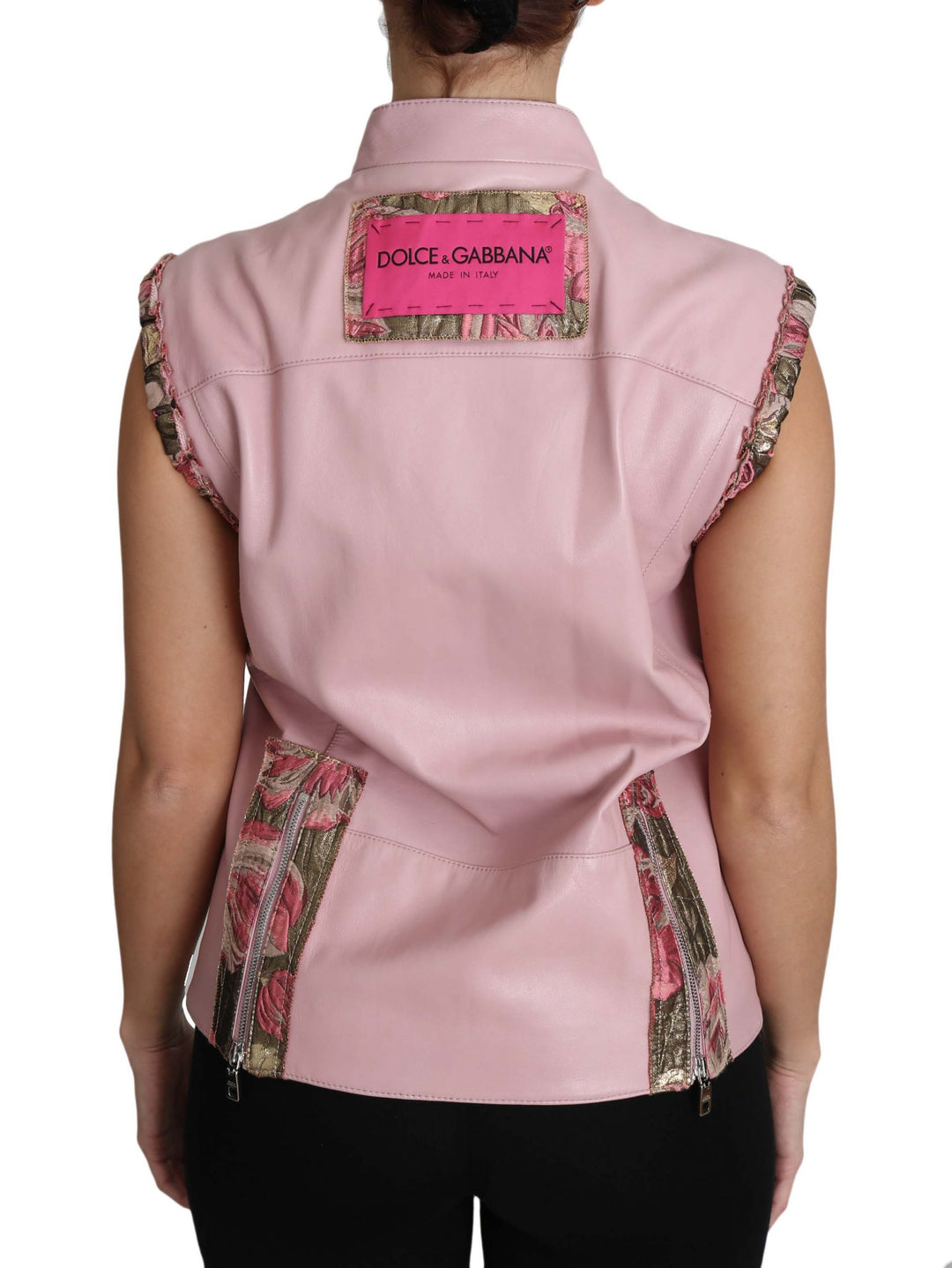 Dolce & Gabbana - Dolce & Gabbana Stunning Pink Sleeveless Leather Vest - TSH3200 - 40 - Ask Me Wear