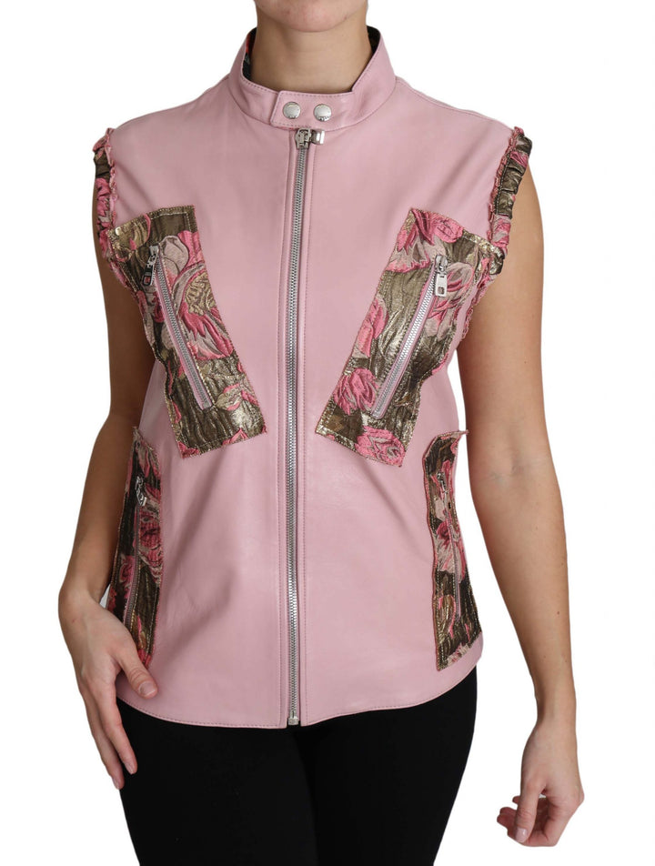 Dolce & Gabbana - Dolce & Gabbana Stunning Pink Sleeveless Leather Vest - TSH3200 - 40 - Ask Me Wear