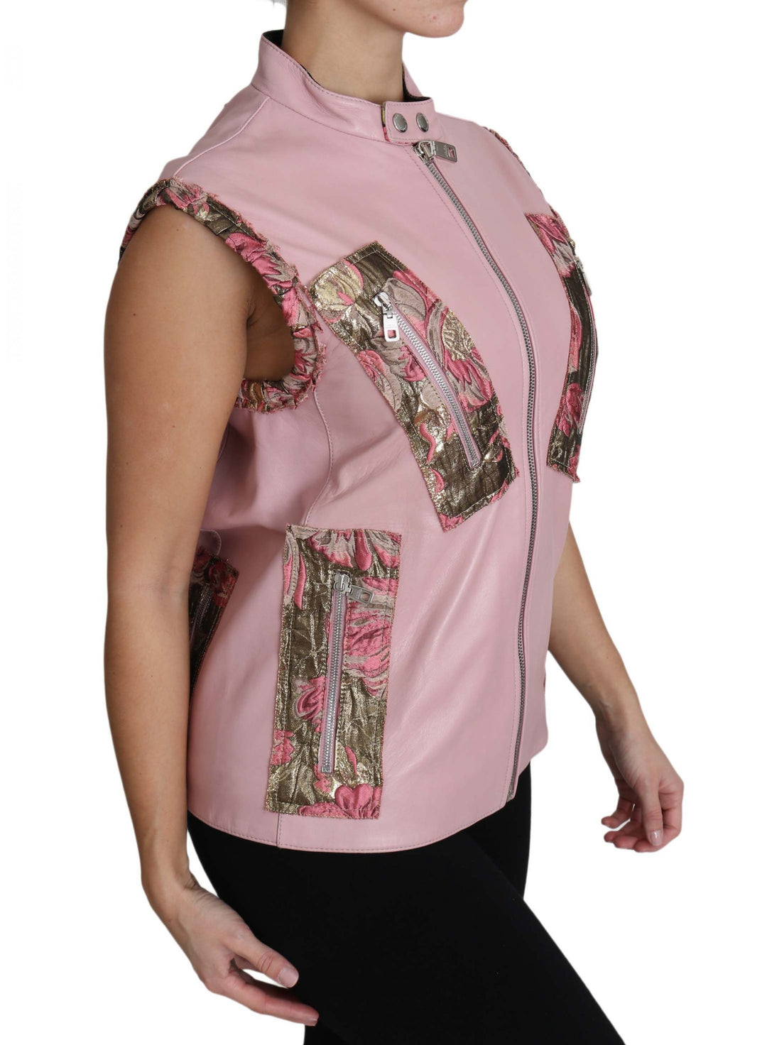 Dolce & Gabbana - Dolce & Gabbana Stunning Pink Sleeveless Leather Vest - TSH3200 - 40 - Ask Me Wear