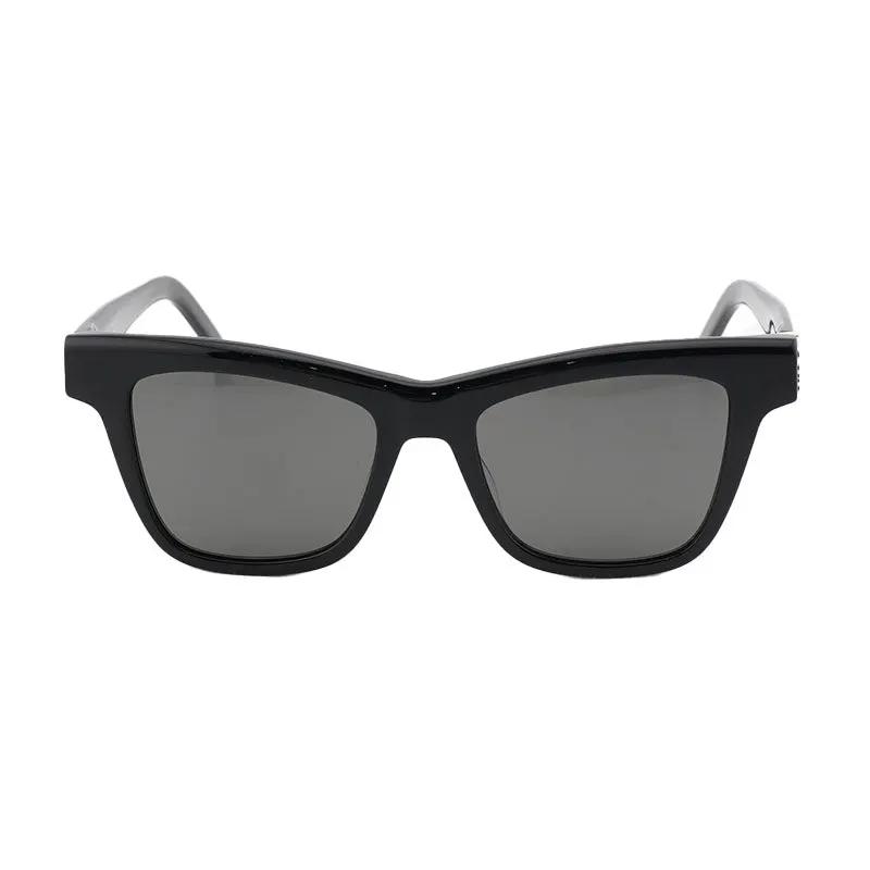 Saint Laurent Sunglasses Square Full Rim, Black Frame And Grey Polarized Lens