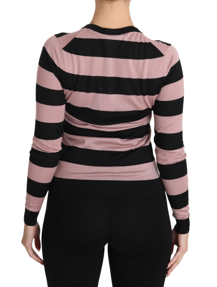 Dolce & Gabbana Pink Floral Cashmere Cardigan Sweater by Dolce & Gabbana outlet now on sale