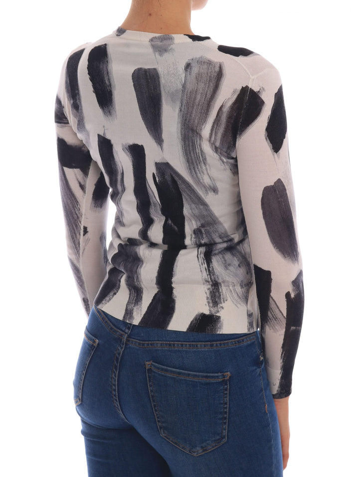 Dolce &amp; Gabbana Sample Sale Dolce &amp; Gabbana Cardigan Lightweight Silk Paint Stroke Sweater - | Designer outlet