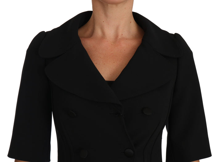 Dolce & Gabbana - Dolce & Gabbana Elegant Black Cropped Wool Blazer - TSH2298 - 36 - Ask Me Wear