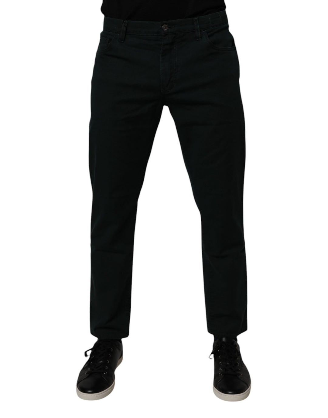 Dolce &amp; Gabbana Sample Sale Dolce &amp; Gabbana Dark Green Cotton Loose Men Denim Jeans - | Designer outlet