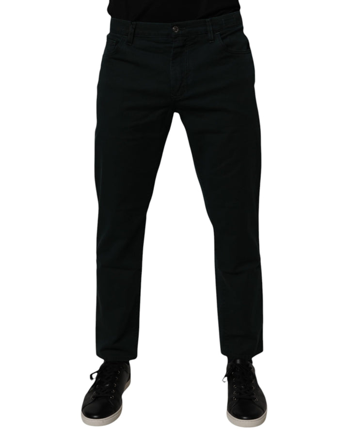 Dolce &amp; Gabbana Sample Sale Dolce &amp; Gabbana Dark Green Cotton Loose Men Denim Jeans - | Designer outlet
