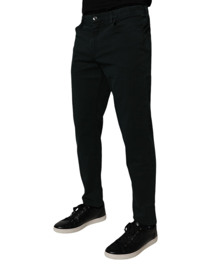 Dolce &amp; Gabbana Sample Sale Dolce &amp; Gabbana Dark Green Cotton Loose Men Denim Jeans - | Designer outlet
