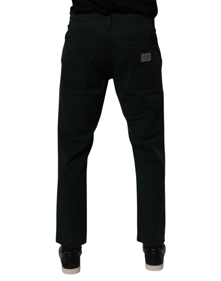 Dolce &amp; Gabbana Sample Sale Dolce &amp; Gabbana Dark Green Cotton Loose Men Denim Jeans - | Designer outlet