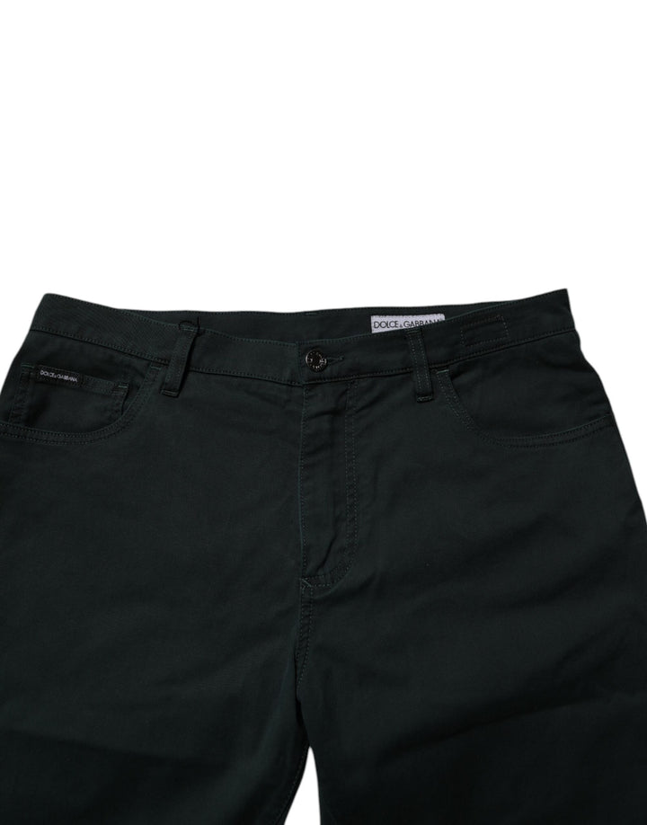 Dolce &amp; Gabbana Sample Sale Dolce &amp; Gabbana Dark Green Cotton Loose Men Denim Jeans - | Designer outlet