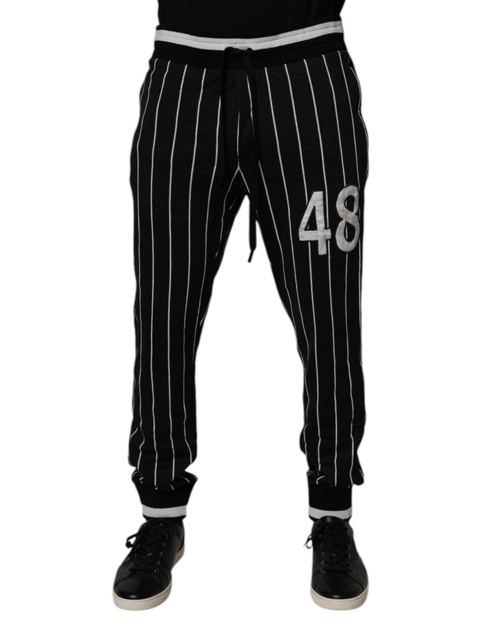 Dolce &amp; Gabbana Sample Sale Dolce &amp; Gabbana Black White Stripes Jogger Sweatpants Pants - | Designer outlet