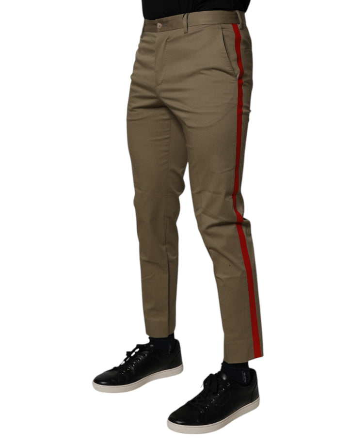 Dolce &amp; Gabbana Sample Sale Dolce &amp; Gabbana Dark Khaki Cotton Tapered Pants - | Designer outlet