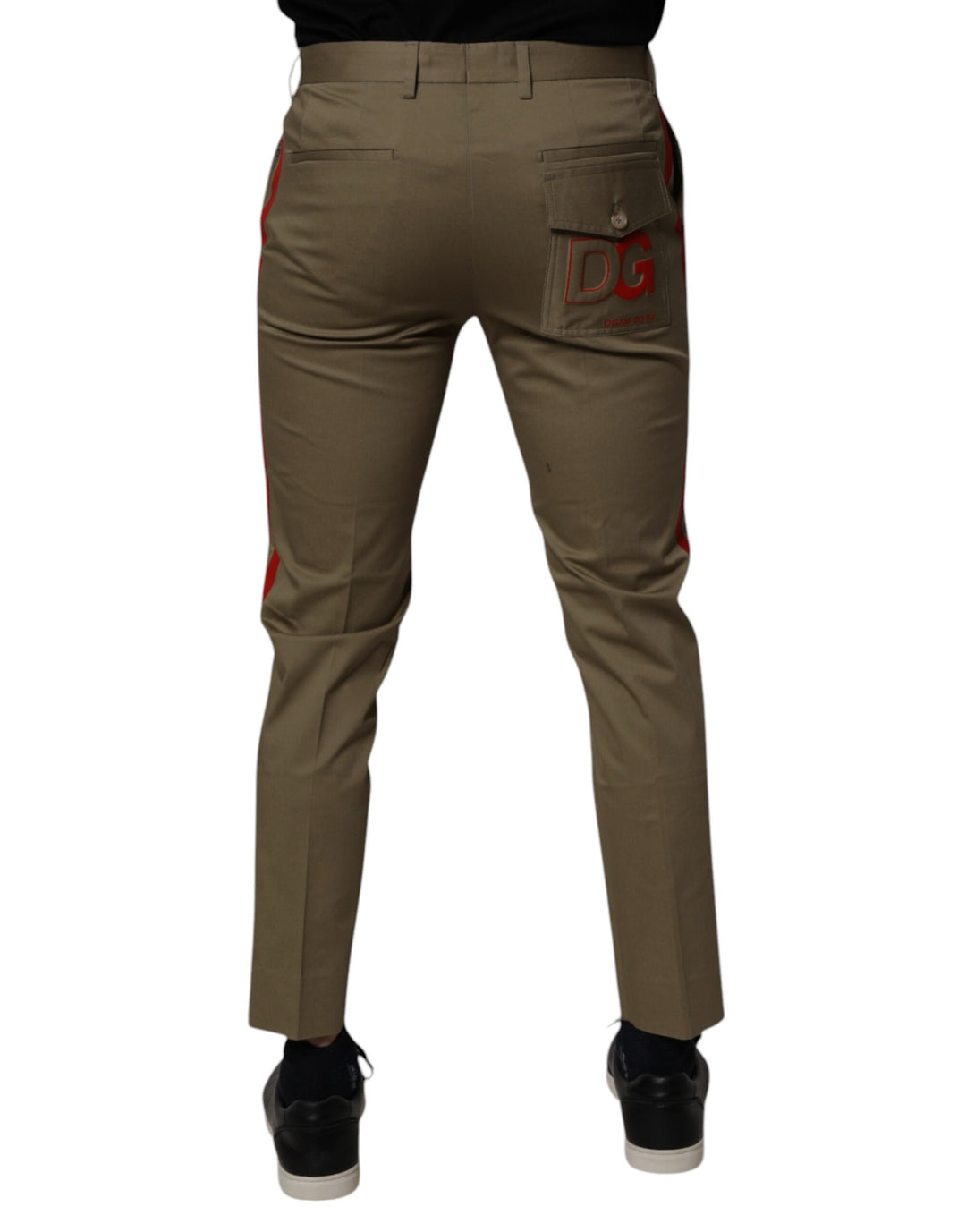 Dolce &amp; Gabbana Sample Sale Dolce &amp; Gabbana Dark Khaki Cotton Tapered Pants - | Designer outlet