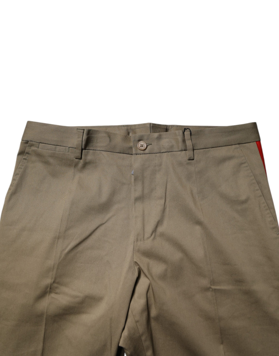 Dolce &amp; Gabbana Sample Sale Dolce &amp; Gabbana Dark Khaki Cotton Tapered Pants - | Designer outlet