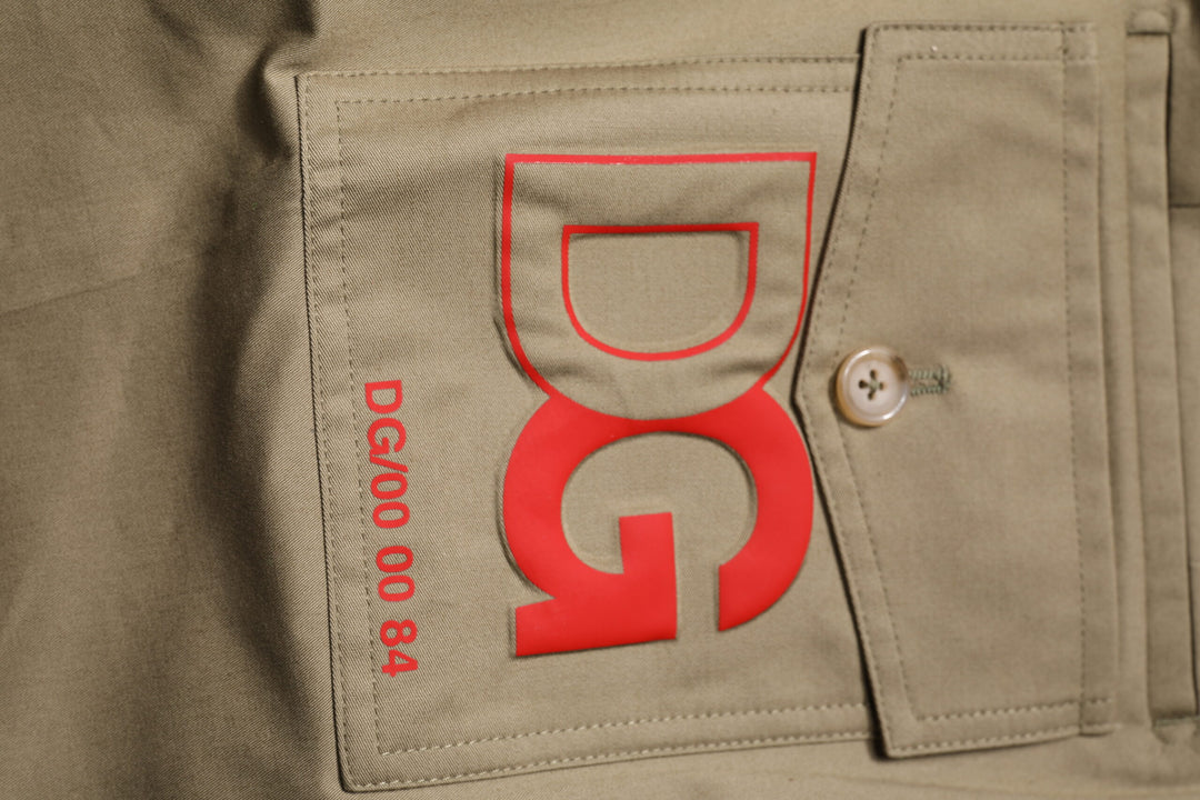 Dolce &amp; Gabbana Sample Sale Dolce &amp; Gabbana Dark Khaki Cotton Tapered Pants - | Designer outlet