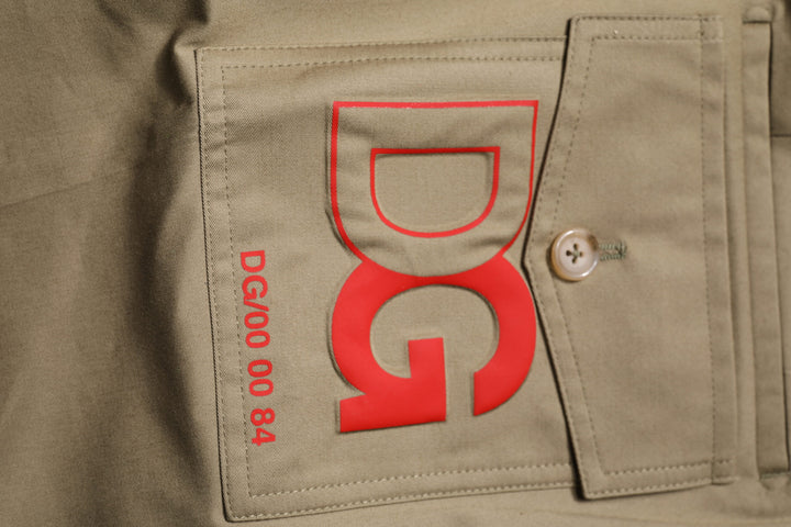 Dolce &amp; Gabbana Sample Sale Dolce &amp; Gabbana Dark Khaki Cotton Tapered Pants - | Designer outlet