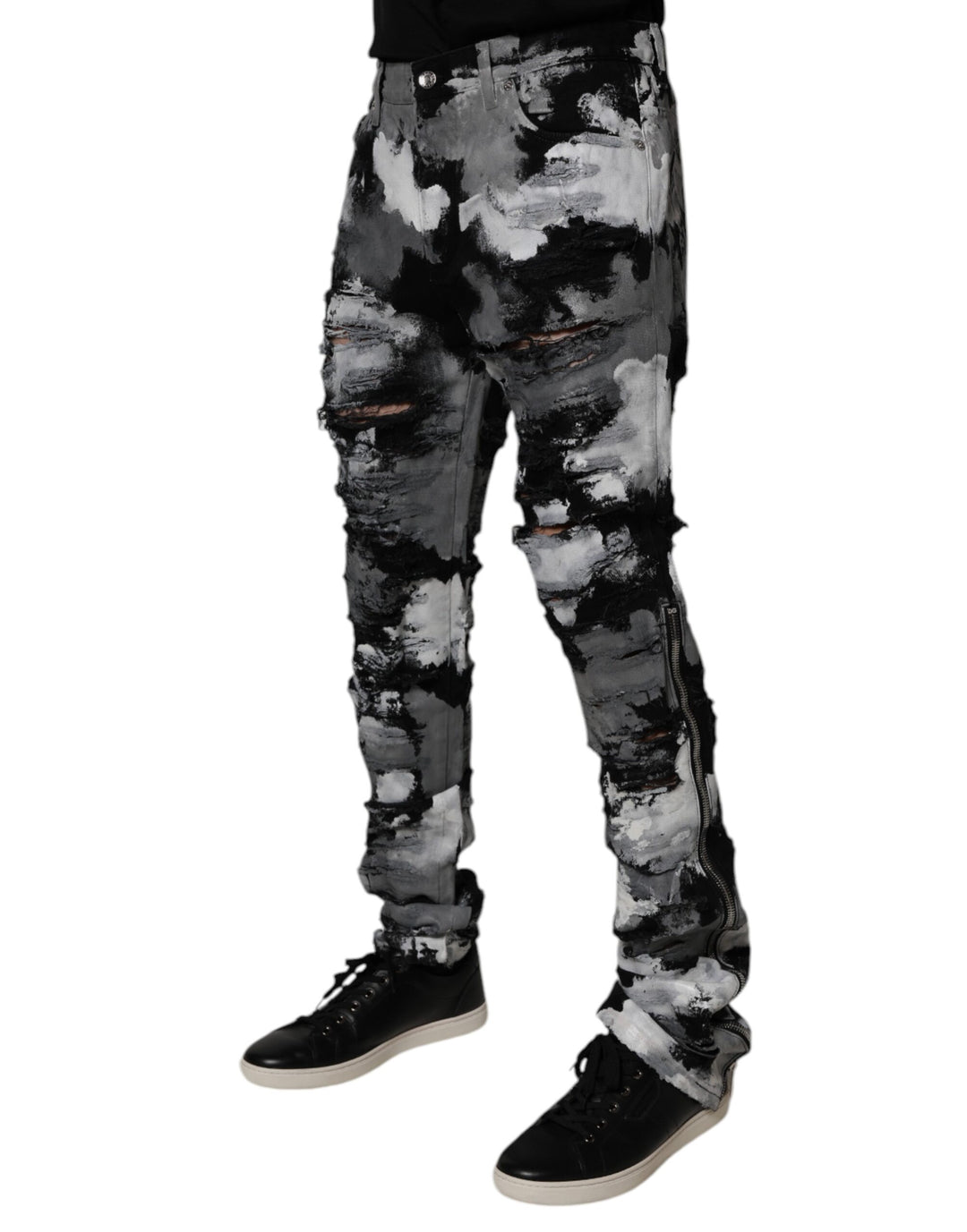 Dolce &amp; Gabbana Sample Sale Dolce &amp; Gabbana Multicolor Camouflage Tattered Skinny Denim Jeans - | Designer outlet